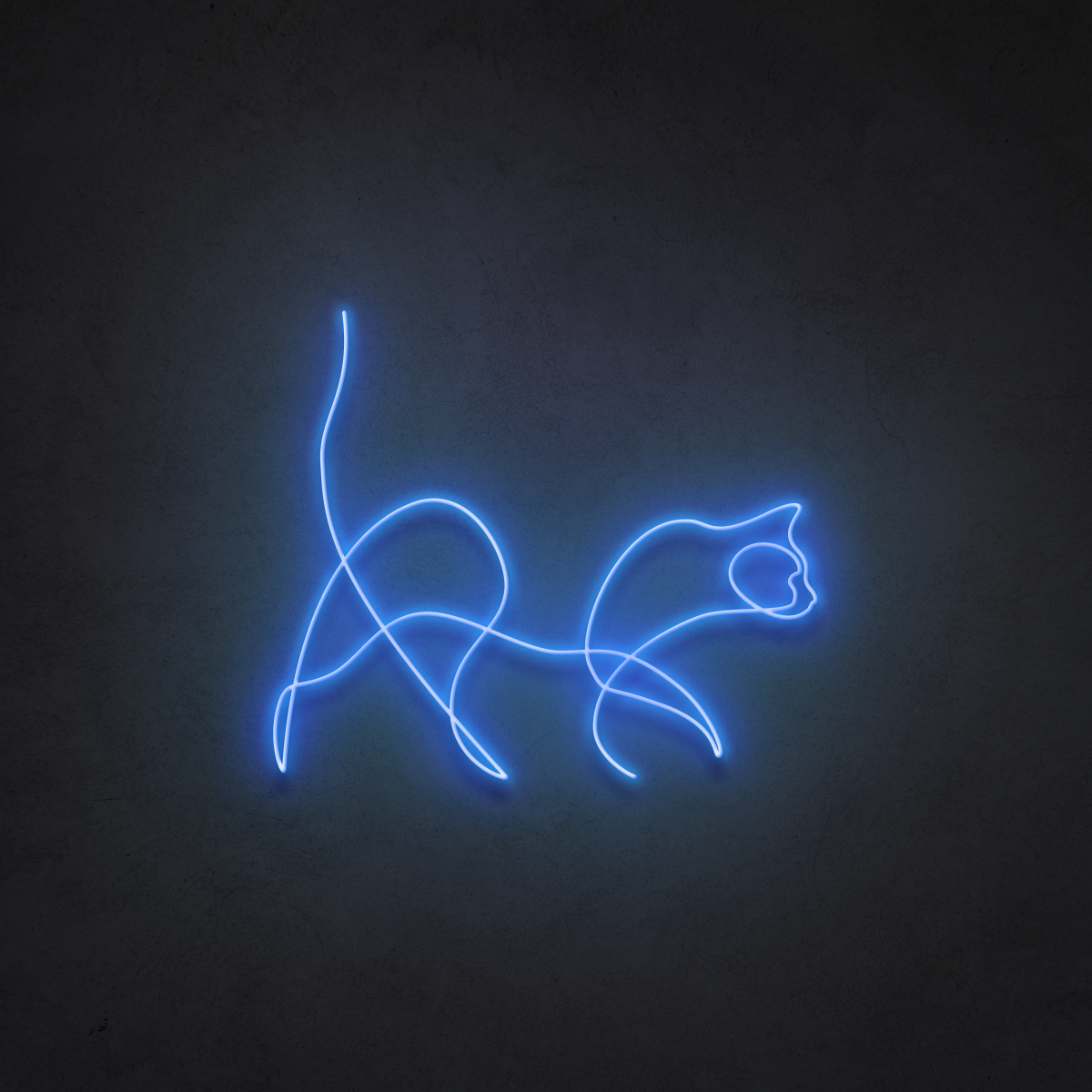 Cat Neon Line Art